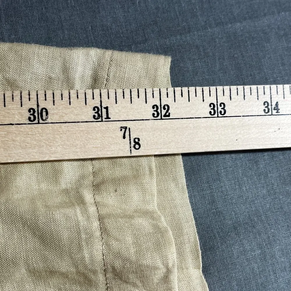 Godbody Linen Pants Mens Size XL Tan Straight Leg Pleated Front‎ Vacation Resort